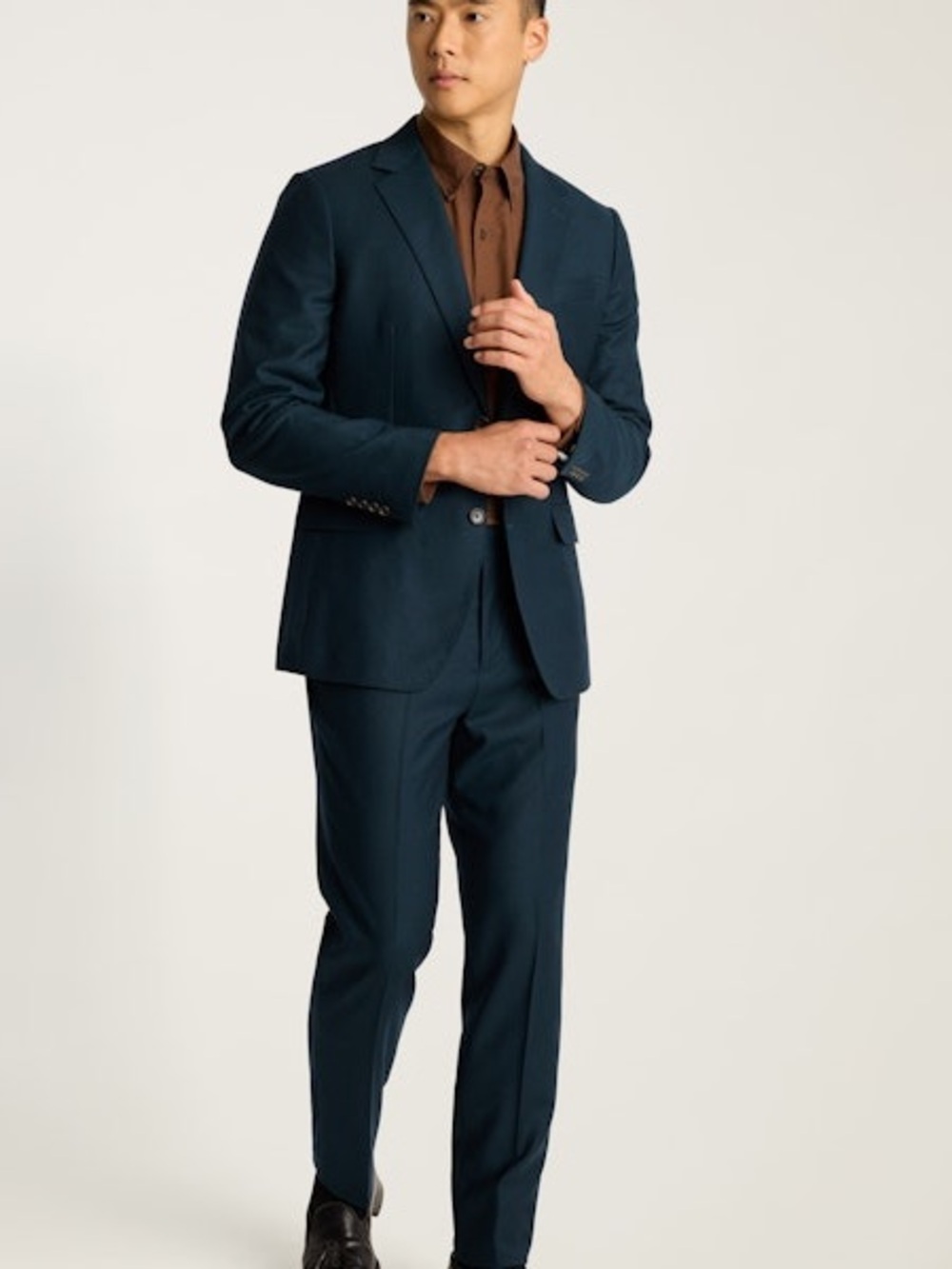 Jetsetter Italian Flannel Blazer in Teal Green Athletic Fit